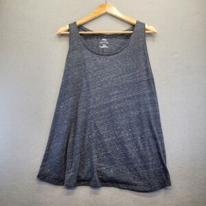 EVRI Everyday Tank Top Womens 0X Blue Space Dye Heathered Relaxed Fit Sleeveless